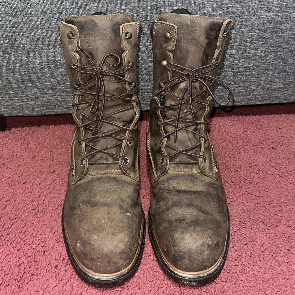 Red Wing Shoes Boots ASTM F2892-18 EH 1242 Size 14 D Leather Made In USA